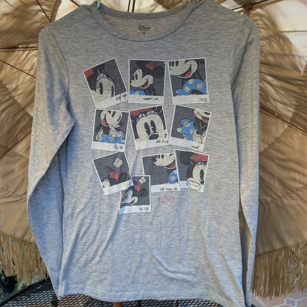 Disney Gray Long Sleeve with Character Collage